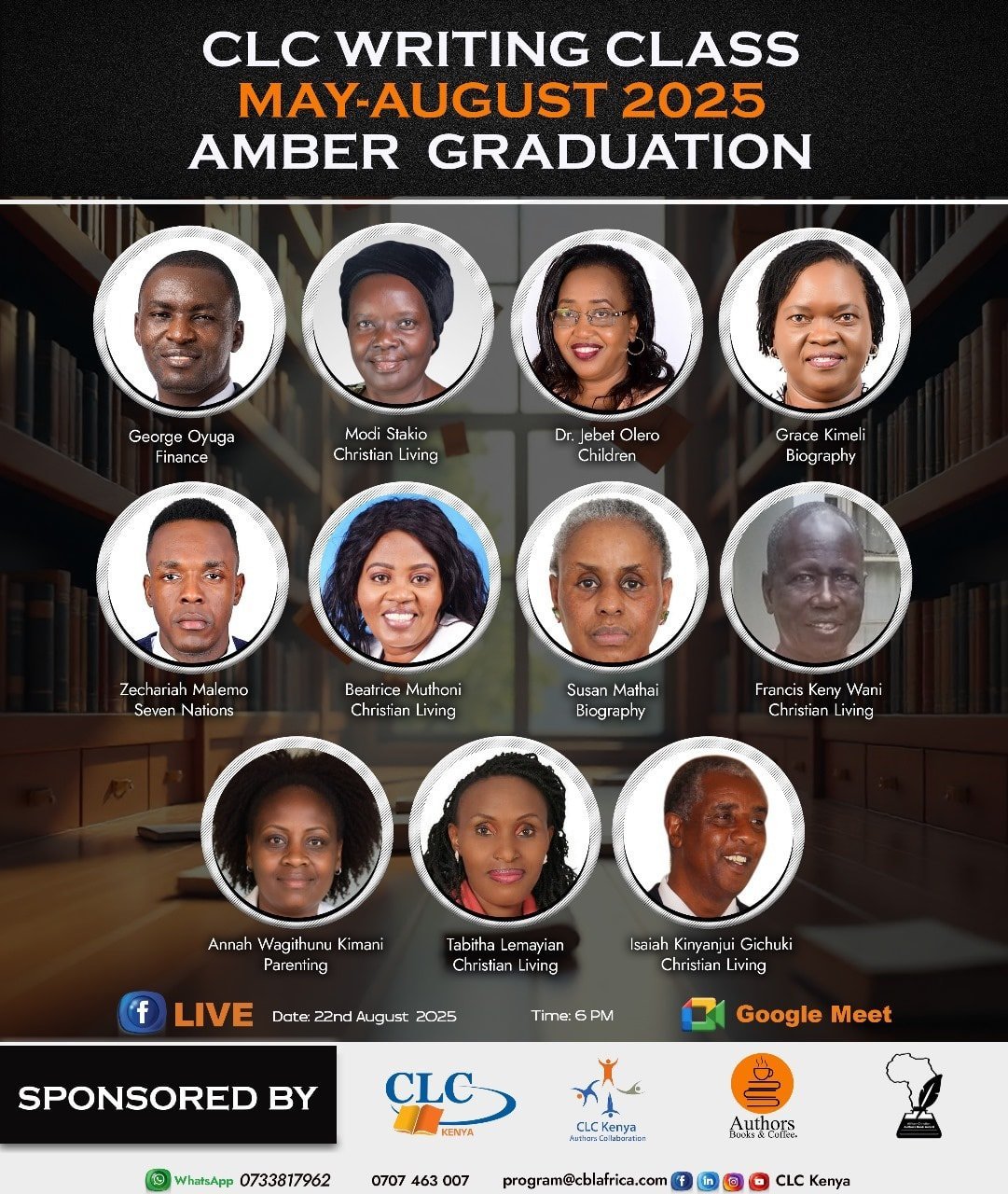 Amber CLC Writing Class Graduation Poster 2025