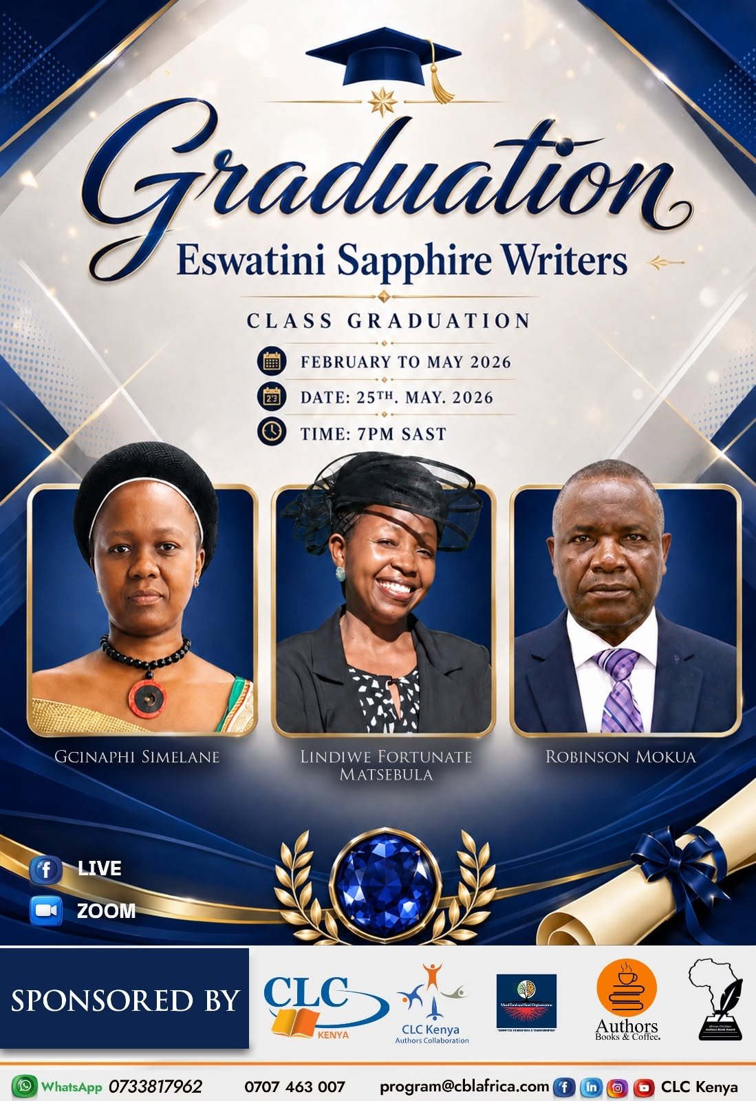 Eswatini Sapphire Writing Class Graduation Poster 2026