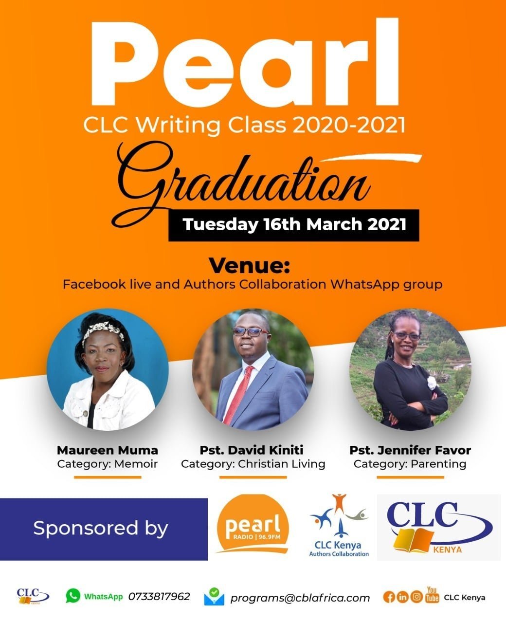 Pearl CLC Writing Class Graduation Poster 2021
