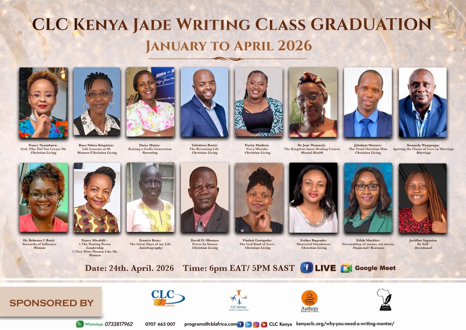 Jade CLC Writing Class Graduation Poster 2026